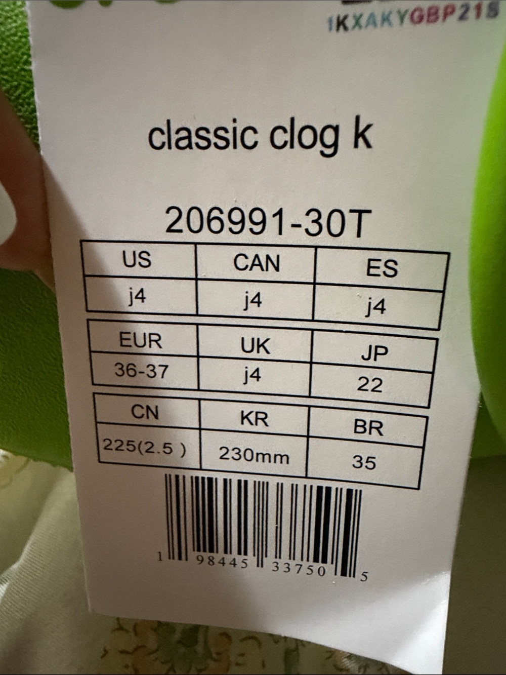 CROCS Classic Clog K in Bright Green